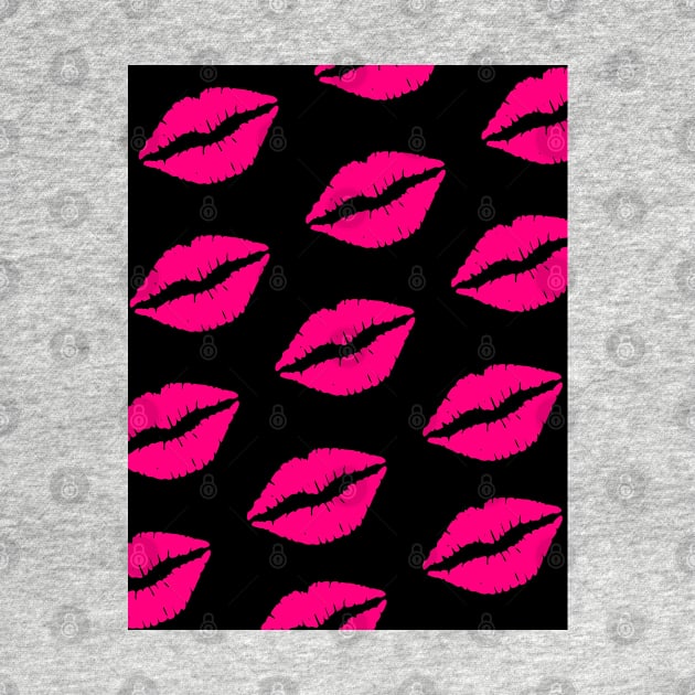 Pink and Black Lips Kiss by madihaagill@gmail.com